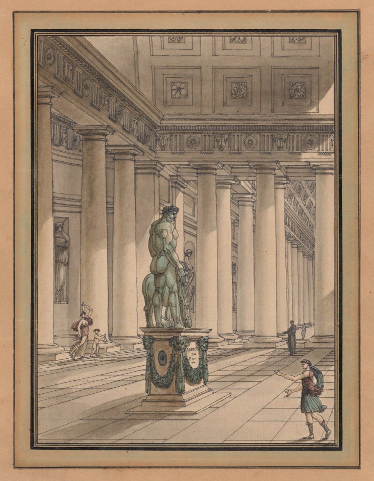Classical Interior with a Statue of Hercules Met DP886979