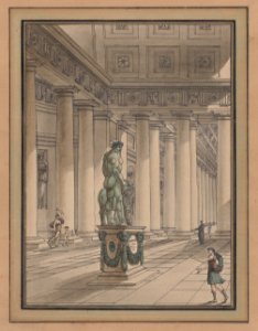 Classical Interior with a Statue of Hercules Met DP886979