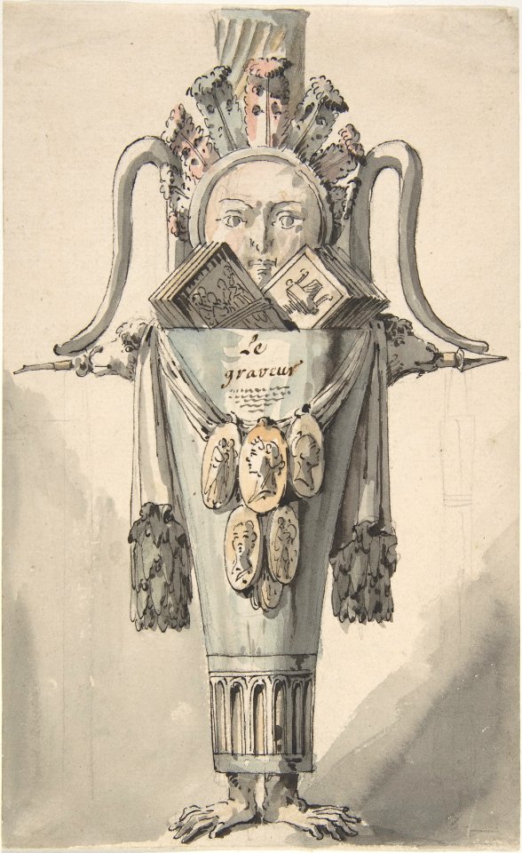 Caricature of an Engraver (recto); Sketch for a Caricature (verso) MET DP810325