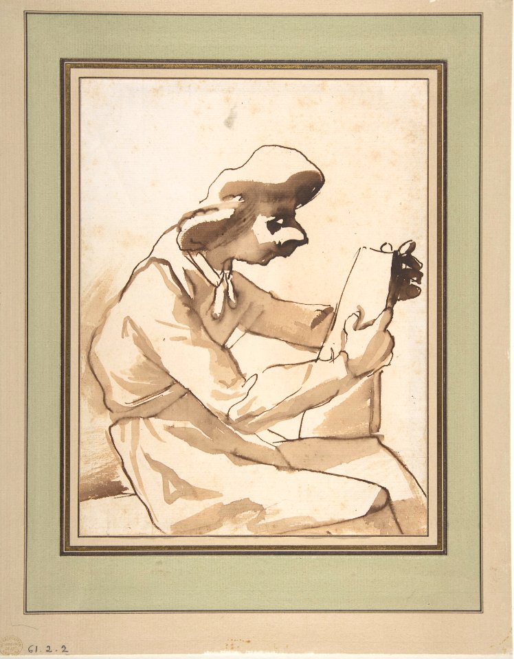 Caricature of a Seated Man Reading MET DP810700