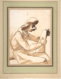 Caricature of a Seated Man Reading MET DP810700