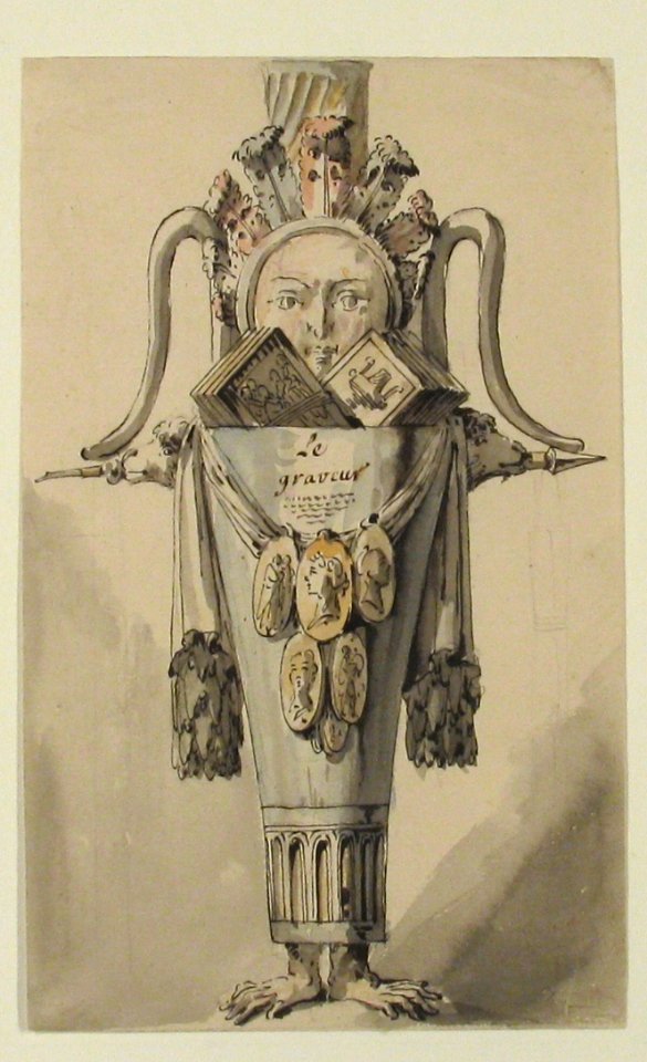 Caricature of an Engraver (recto); Sketch for a Caricature (verso) MET 60.576.5(2)