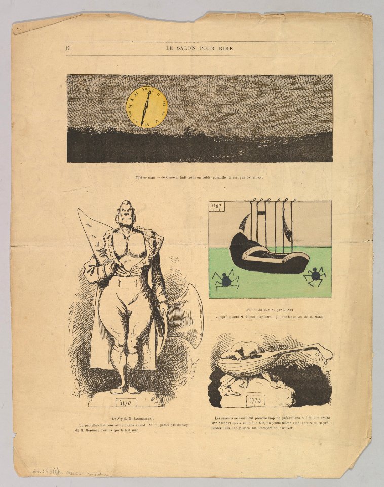 Caricatures of paintings by Daubigny and others in Le Salon Pour Rire MET DP824536