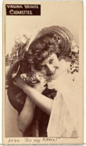 Card 1040, "See my Kittie!", from the Actors and Actresses series (N45, Type 2) for Virginia Brights Cigarettes MET DP830959