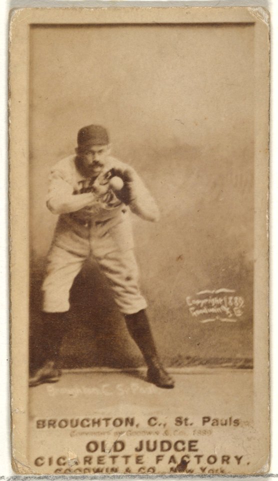 Cecil Calvert "Cal" Broughton, Catcher, St. Paul Apostles, from the Old Judge series (N172) for Old Judge Cigarettes MET DP846357