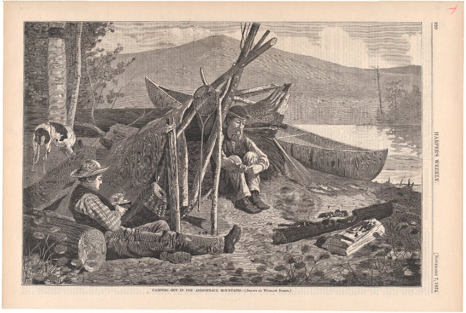 Camping Out in Adirondacks – Drawn by Winslow Homer (Harper's Weekly, Vol. XVIII) MET DP875360