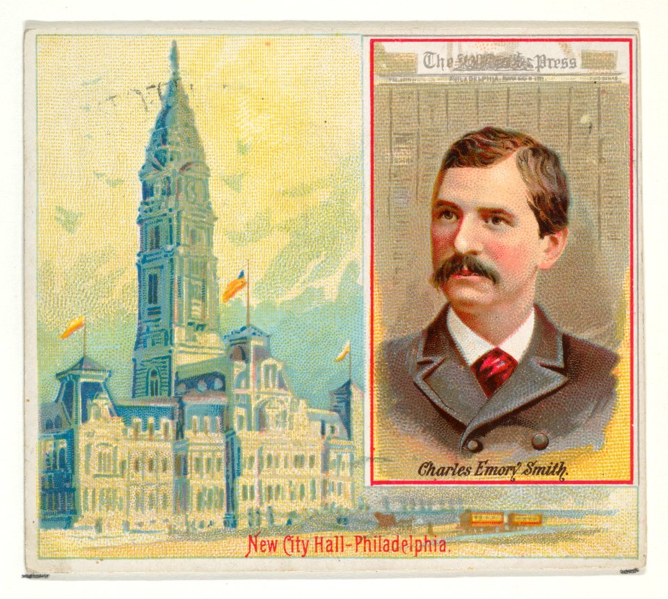 Charles Emory Smith, The Philadelphia Press, from the American Editors series (N35) for Allen & Ginter Cigarettes MET DP838905