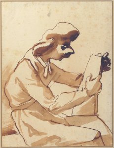 Caricature of a Seated Man Reading MET 61.2.2