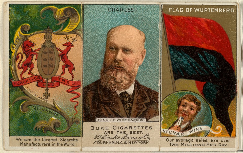 Charles I, King of Württemberg, from the Rulers, Flags, and Coats of Arms series (N126-2) issued by W. Duke, Sons & Co. MET DPB873911