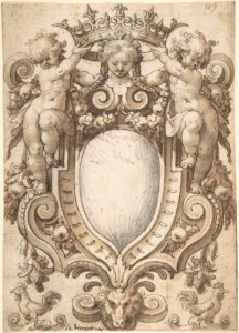 Coat of Arms (blank) with Two Putti Holding a Crown MET DP804527