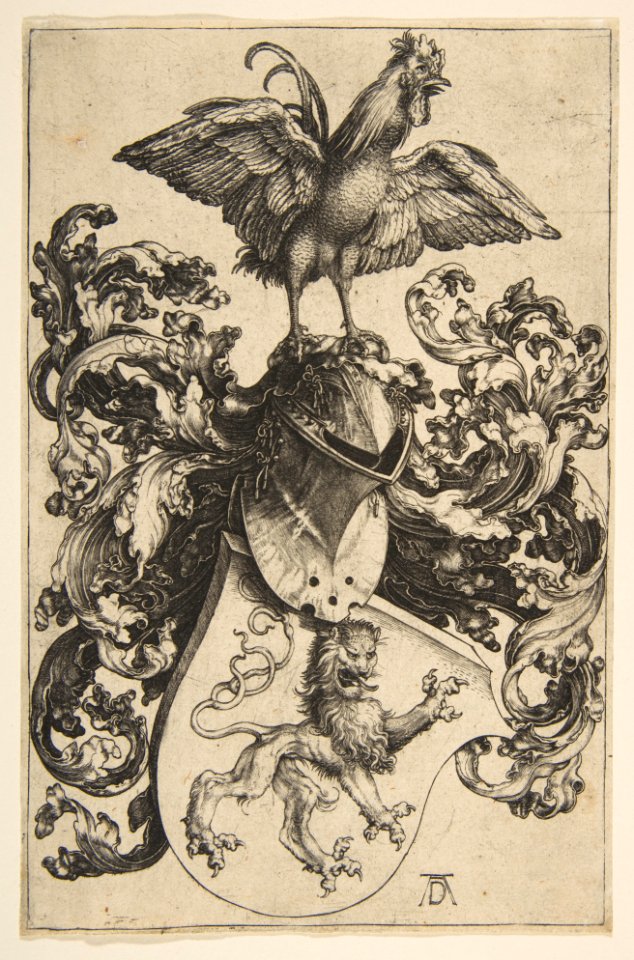 Coat of Arms with a Lion and a Cock MET DP815410
