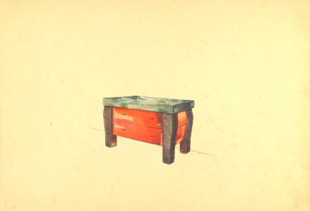 Cansolle -Perspective of a Red Laquer Cabinet- MET 1989.1105.14