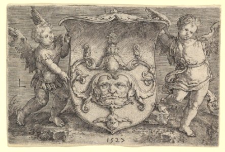 Coat of Arms with a Mask, Held by Two Genii MET DP819077