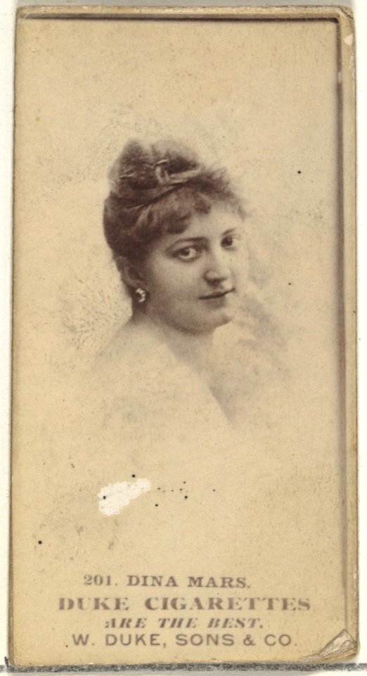 Card Number 201, Dina Mars, from the Actors and Actresses series (N145-7) issued by Duke Sons & Co. to promote Duke Cigarettes MET DP840455