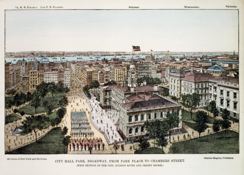 City Hall Park, Broadway, from Park Place to Chambers Street (West Section of the City, Hudson River and Jersey Shore) MET DR173