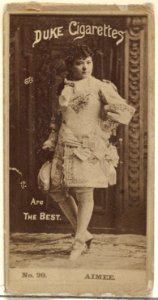 Card Number 20, Aimee, from the Actors and Actresses series (N145-6) issued by Duke Sons & Co. to promote Duke Cigarettes MET DP840233