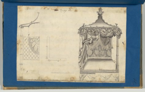 Canopy Bed, in Chippendale Drawings, Vol. I MET DP-14278-036