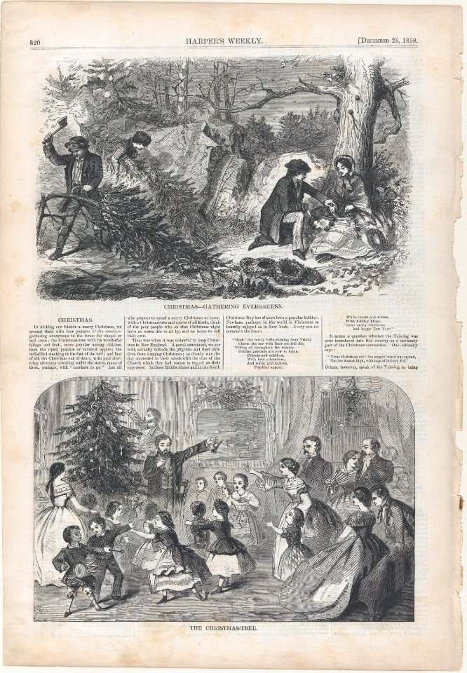 Christmas – Gathering Evergreens (Harper's Weekly, Vol. II) MET DP875133