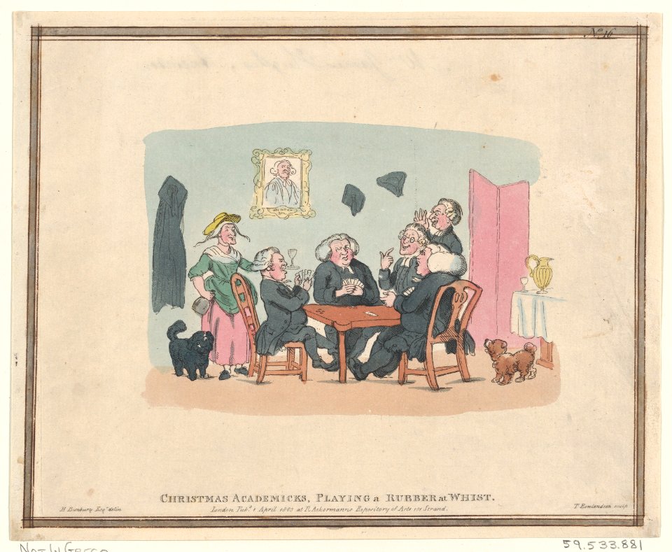 Christmas Academics Playing a Rubber at Whist MET DP879689