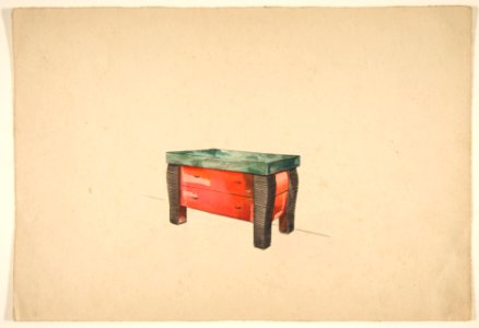 Cansolle -Perspective of a Red Laquer Cabinet- MET DP812161