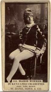 Card Number 183, Marie Winner, from the Actors and Actresses series (N145-5) issued by Duke Sons & Co. to promote Cameo Cigarettes MET DP840184