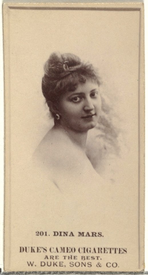 Card Number 201, Dina Mars, from the Actors and Actresses series (N145-5) issued by Duke Sons & Co. to promote Cameo Cigarettes MET DP840115