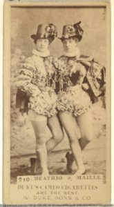 Card Number 210, Miss Beatrio and Miss Maille, from the Actors and Actresses series (N145-5) issued by Duke Sons & Co. to promote Cameo Cigarettes MET DP840039