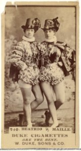 Card Number 210, Beatrice & Maille, from the Actors and Actresses series (N145-7) issued by Duke Sons & Co. to promote Duke Cigarettes MET DP840353