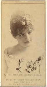 Card Number 153, Beatrice De Maille, from the Actors and Actresses series (N145-5) issued by Duke Sons & Co. to promote Cameo Cigarettes MET DP840064