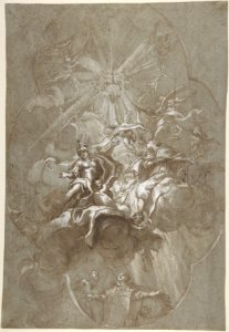 Ceiling Design with the Glorification of the Name of Jesus (recto); Aurora and Cephalus (verso) MET DP809479