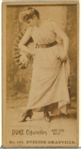 Card Number 185, Eveline Granville, from the Actors and Actresses series (N145-6) issued by Duke Sons & Co. to promote Duke Cigarettes MET DP840262