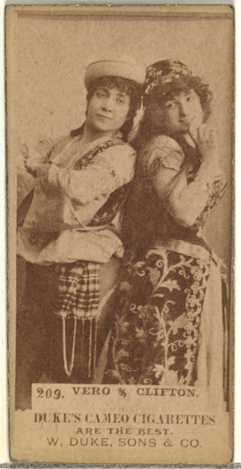 Card Number 209, Vero and Clifton, from the Actors and Actresses series (N145-5) issued by Duke Sons & Co. to promote Cameo Cigarettes MET DP840179