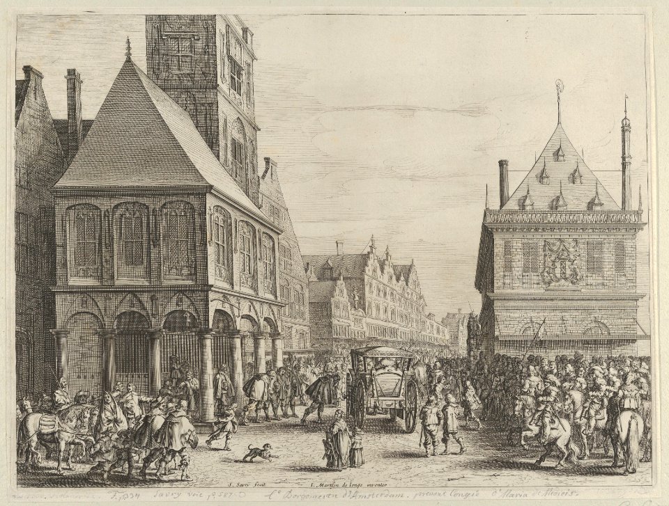 City magistrates taking leave of Marie de Medici before the town hall, from Caspar Barlaeus, "Medicea Hospes" MET DP855435