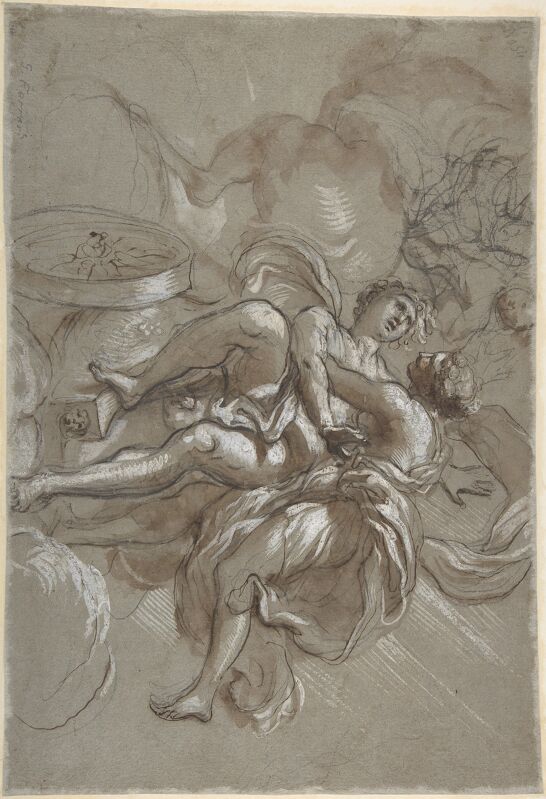 Ceiling Design with the Glorification of the Name of Jesus (recto); Aurora and Cephalus (verso) MET DP809480