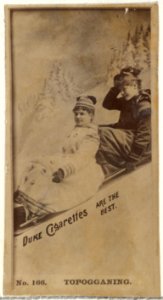 Card Number 166, Topogganing, from the Actors and Actresses series (N145-6) issued by Duke Sons & Co. to promote Duke Cigarettes MET DP840321