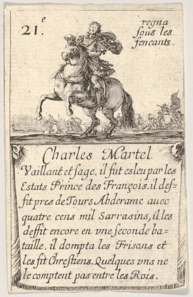 Charles Martel - Vaillant et sage..., from 'Game of the Kings of France' (Jeu des Rois de France) MET DP831123