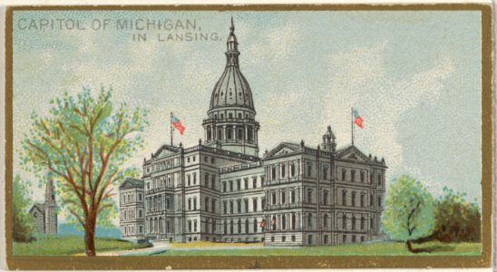 Capitol of Michigan in Lansing, from the General Government and State Capitol Buildings series (N14) for Allen & Ginter Cigarettes Brands MET DP834749