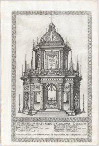 Catafalque for Cardinal Alessandro Farnese; from 'Libro De Catafalchi, Tabernacoli, con varij designi di Porte fenestre et altri ornamenti di Architettura' MET DP874856