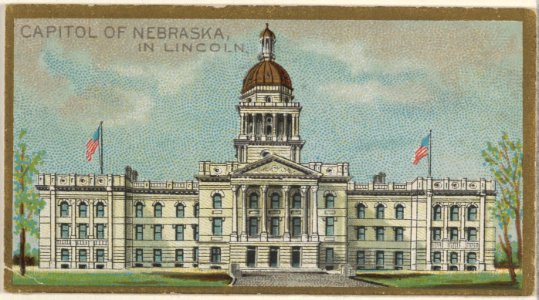 Capitol of Nebraska in Lincoln, from the General Government and State Capitol Buildings series (N14) for Allen & Ginter Cigarettes Brands MET DP834753