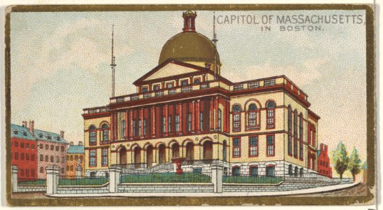 Capitol of Massachusetts in Boston, from the General Government and State Capitol Buildings series (N14) for Allen & Ginter Cigarettes Brands MET DP834723