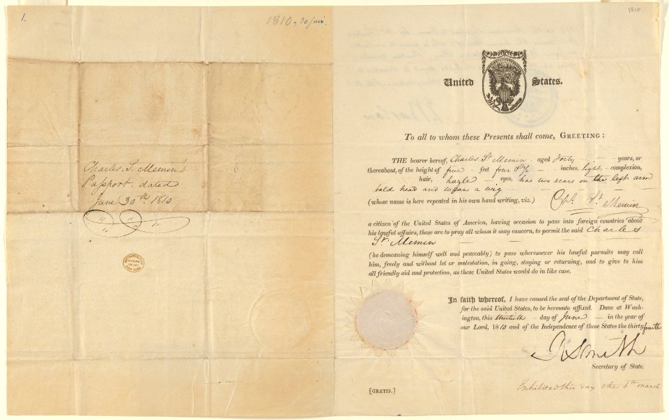Charles St. Memin's American Passport MET DP837285