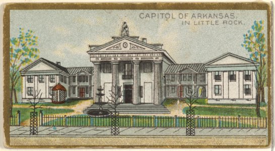 Capitol of Arkansas in Little Rock, from the General Government and State Capitol Buildings series (N14) for Allen & Ginter Cigarettes Brands MET DP834745