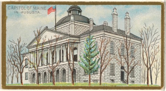Capitol of Maine in Augusta, from the General Government and State Capitol Buildings series (N14) for Allen & Ginter Cigarettes Brands MET DP834719