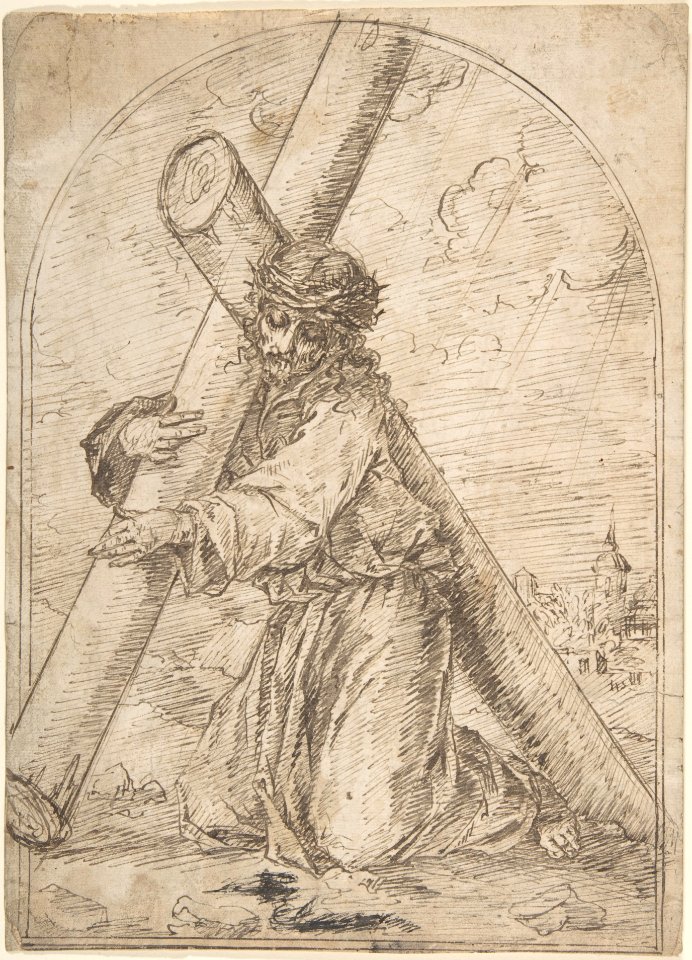 Christ Kneeling, Carrying the Cross MET DP800304