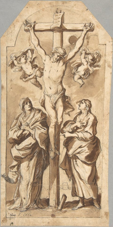 Christ on the Cross Between Mary and Saint John MET DP803106