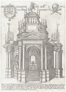 Catafalque for Duke Alessandro Farnese; from 'Libro De Catafalchi, Tabernacoli, con varij designi di Porte fenestre et altri ornamenti di Architettura' MET DP874852