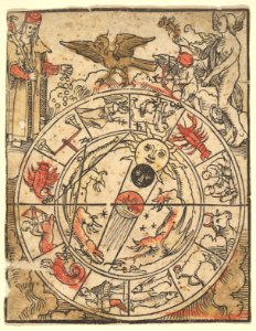 Chart of the Signs of the Zodiac with Venus, Cupid, and a Bishop Saint MET DP826736