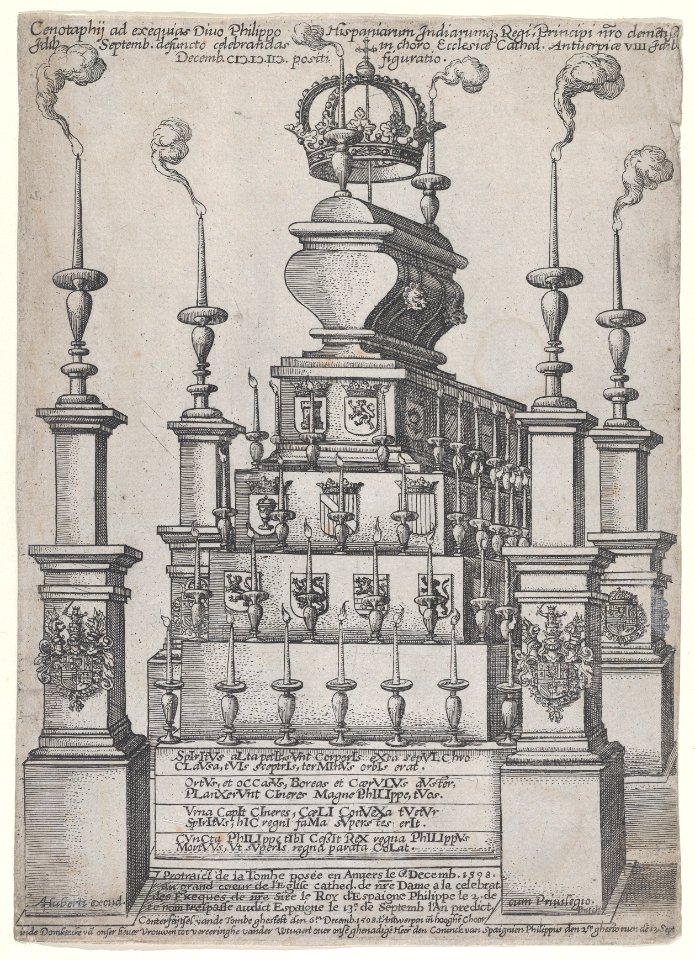 Catafalque of Philip II, King of Spain, in Antwerp Cathedral, December 8, 1598 MET DP855331