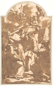Christ in Glory with Saint Lawrence, Saint Anthony of Padua, Saint Ignatius of Loyola, and Saint Eligius. MET DP809896