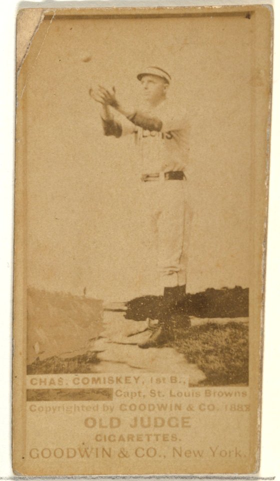 Charles Albert "The Old Roman" Comiskey, 1st Base and Manager, St. Louis Browns, from the Old Judge series (N172) for Old Judge Cigarettes MET DP846040